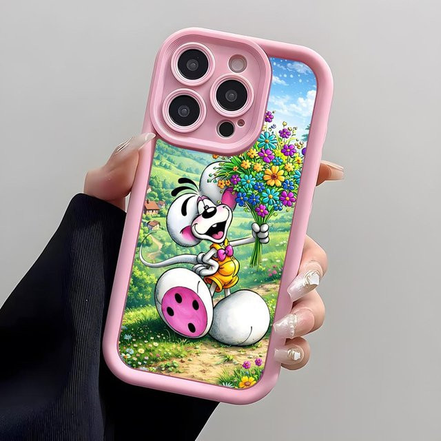 Diddl Handyhülle aus weichem Silikon für Apple iPhone in Rosa - Bild 1