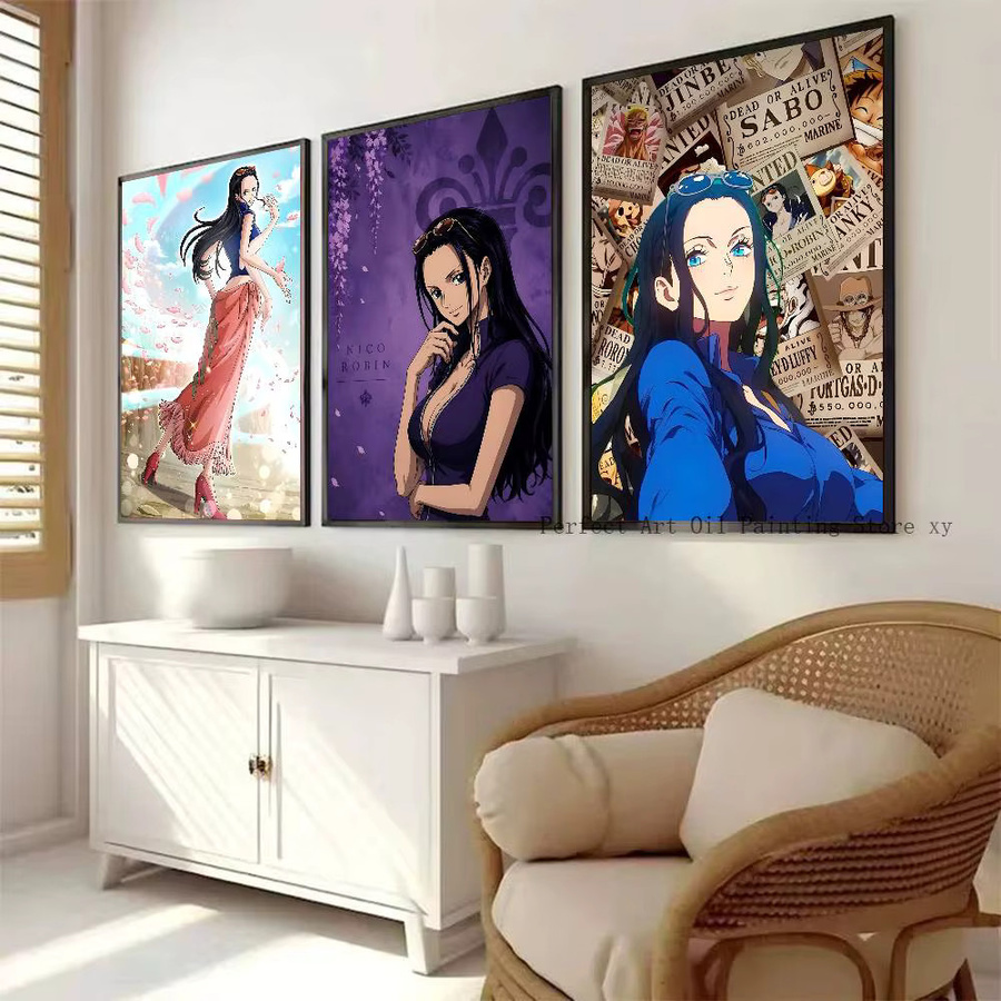 Selbstklebendes One Piece Nico Robin Poster aus Papier, wasserfestes Anime Wandbild in Mehrfarben - Bild 2