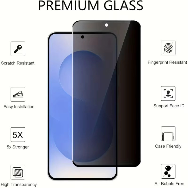 2 Stück Anti-Spy Displayschutzfolie aus gehärtetem Glas für Samsung Galaxy S26 S25 S24 S23 S22 S21 Ultra Plus FE Edge mit vollständiger Abdeckung - Bild 4