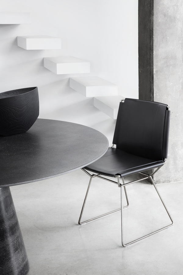 MDF Italia Neil Stuhl aus Leder in Schwarz im Bauhausstil - Bild 3