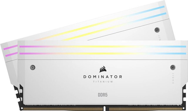 Corsair Dominator Titanium CMP64GX5M2B6400C32W DDR5 Arbeitsspeicher 64 GB Kit bestehend aus 2 x 32 GB in Weiß mit 6400 MHz - Bild 1