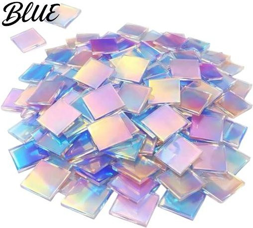 Dear Makeup Mini schillernde Acrylquadrate holografische Mosaikstücke für Kunst-DIY, Multicolor, Breite: 3 cm, 300 Stück - Bild 1