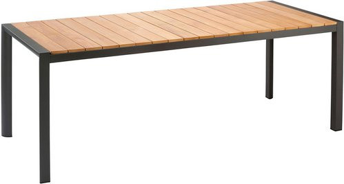 Barths Gartentisch Paros aus Teakholz in Anthrazit, Rechteckig, B: 210 cm, T: 90 cm, H: 76 cm - Bild 1