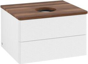 V&B Waschtischunterschrank Antao mit Frontstruktur und Beleuchtung, Farbe: Weiß, B/T/H: 60 x 36 x 50 cm - Bild 1