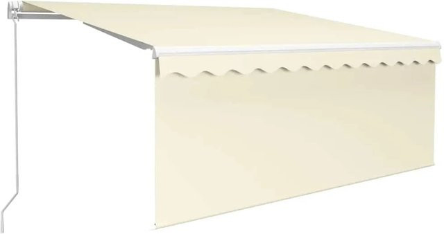 vidaXL Markise manuell einziehbar mit Rollo und LED in Creme, B x H: 300 x 250 cm - Bild 1