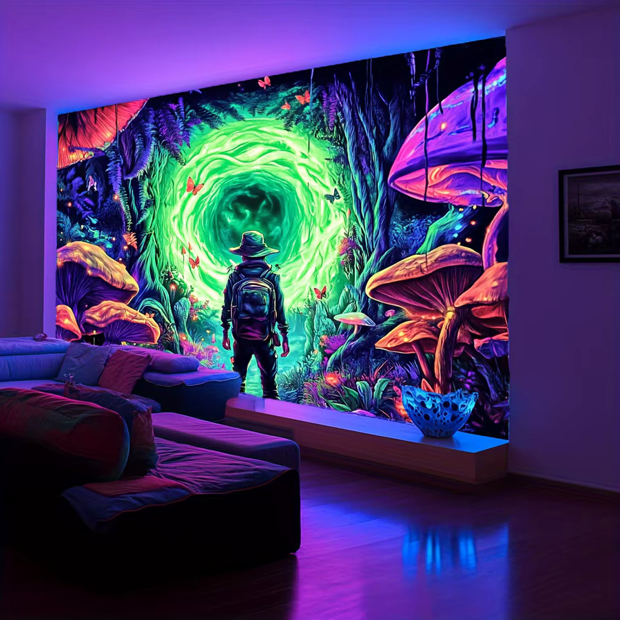 VIKAMA Wandbehang Fantasy Forest Mystic Vortex Passage in Mehrfarbig als Dekoration für Gaming- und Meditationsräume - Bild 2