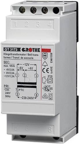 Grothe Klingel-Transformator 14201 in Weiß, 8 V/AC 1 A - Bild 1