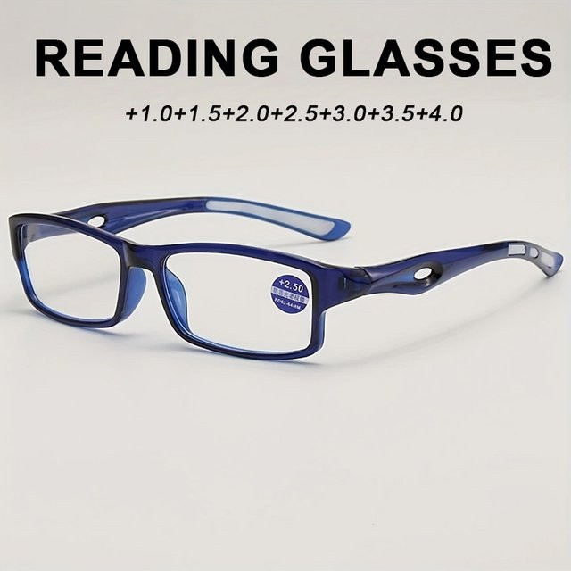 Hindfield Lesebrille, Unisex, Vollrand, rechteckig, Kunststoff, blau - Bild 1