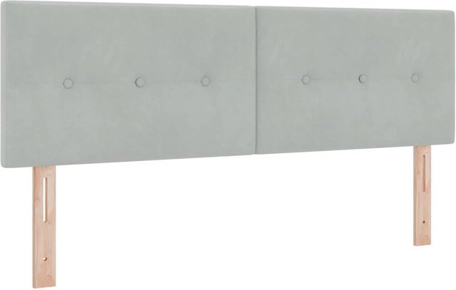 vidaXL LED Kopfteil aus Samt in Hellgrau mit integrierter Beleuchtung, Breite: 160 cm - Bild 1