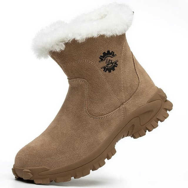 Avant-garde Sicherheitsschuhe für Herren als warme Winter-Arbeitsstiefel mit Stahlkappe und Funkenresistenz, Farbe: Braun, Größe: 37 - Bild 1
