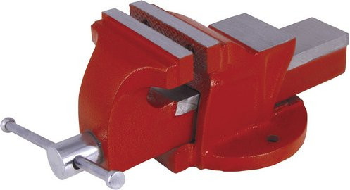 Connex Schraubstock aus Stahl und Sphärostahlguss in Rot/Silber mit 85 mm Spannweite - Bild 1