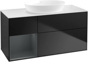 V&B Waschtischunterschrank Finion in Weiß und Schwarz lackiert, Breite: 120 cm, Tiefe: 50,1 cm, Höhe: 50,1 cm - Bild 1