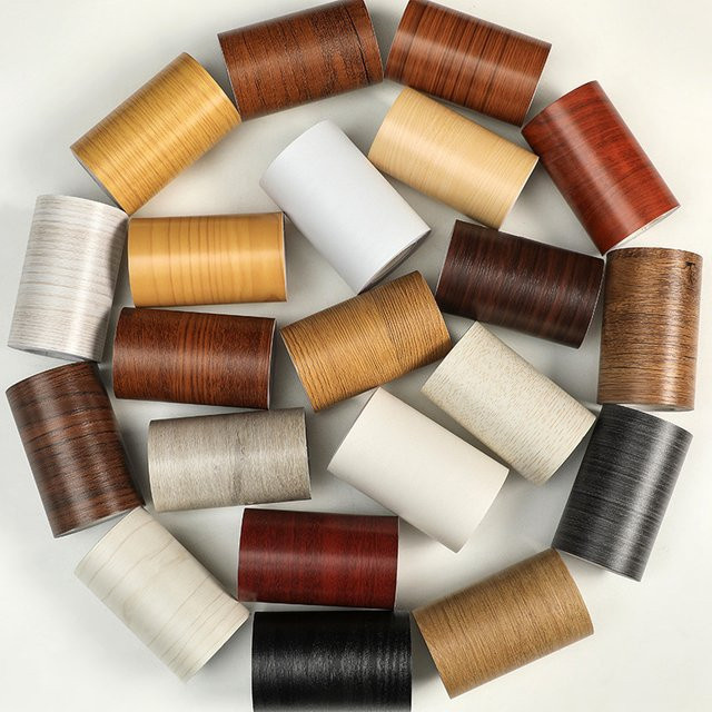 Selbstklebendes Washi Klebeband in Holzmaserung, Farbe Braun, Breite: 10 cm, Länge: 5 m, wasserdichtes dekoratives Klebeband für Möbel und Türrahmen - Bild 1