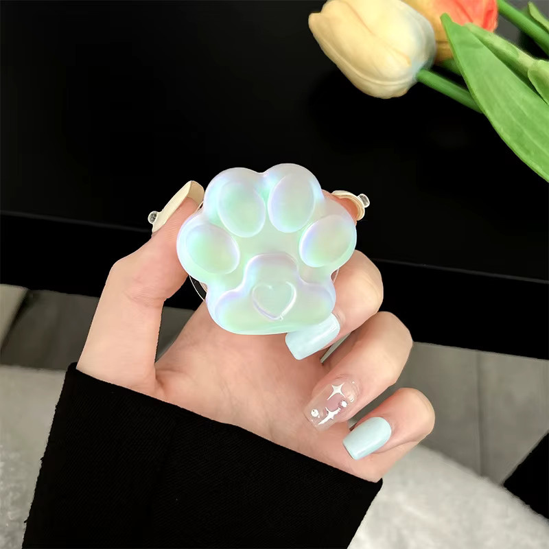 DIXSG Magnetischer Smart Tok mit 3D Katzenpfote im Laser-Design für iPhone und Samsung, Bunt/Pink - Bild 4