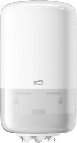 Tork Mini Papierhandtuchspender 558000 aus Kunststoff in Weiß mit Innenabrollung und einhändiger Entnahme zur Wandmontage - Bild 1