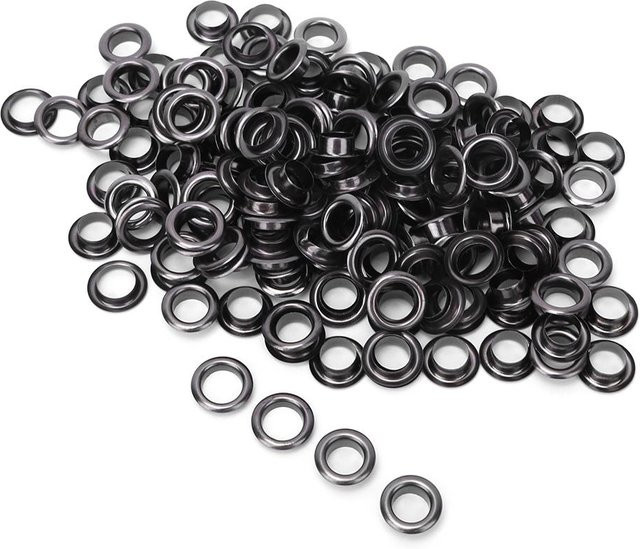 GoolRC 100er Set Metallösen Nieten aus Messing in Grau mit 8mm Durchmesser für Schuhe, Taschen und Kleidung - Bild 1