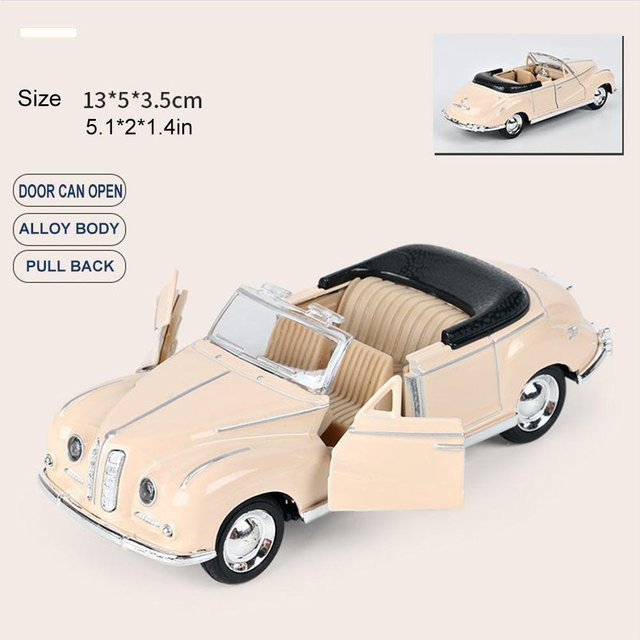 Linyi toy car Cabriolet Oldtimer Modell, 1:32, Rückziehauto, ab 4 Jahren - Bild 1