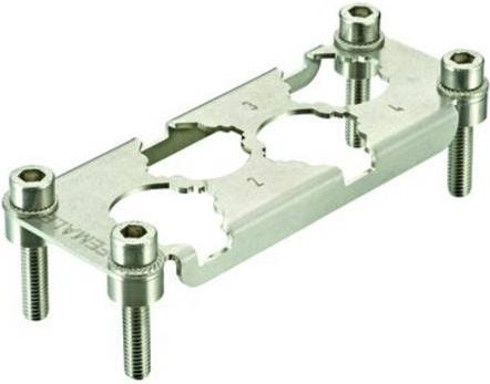 Harting Halterahmen Buchseneinsatz aus Edelstahl in Silber 09110009938 - Bild 1