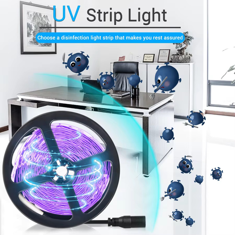 AVACOM UV LED Streifen Licht Schwarz und Purple, 385-400nm UV Lampe 2835 SMD DC12V für Glow Party und Dekoration - Bild 4