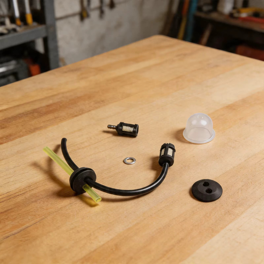 VIBRATITE Kraftstoffschlauch-Set für Benzin-Rasenmäher und Heckenscheren in Schwarz - Bild 2