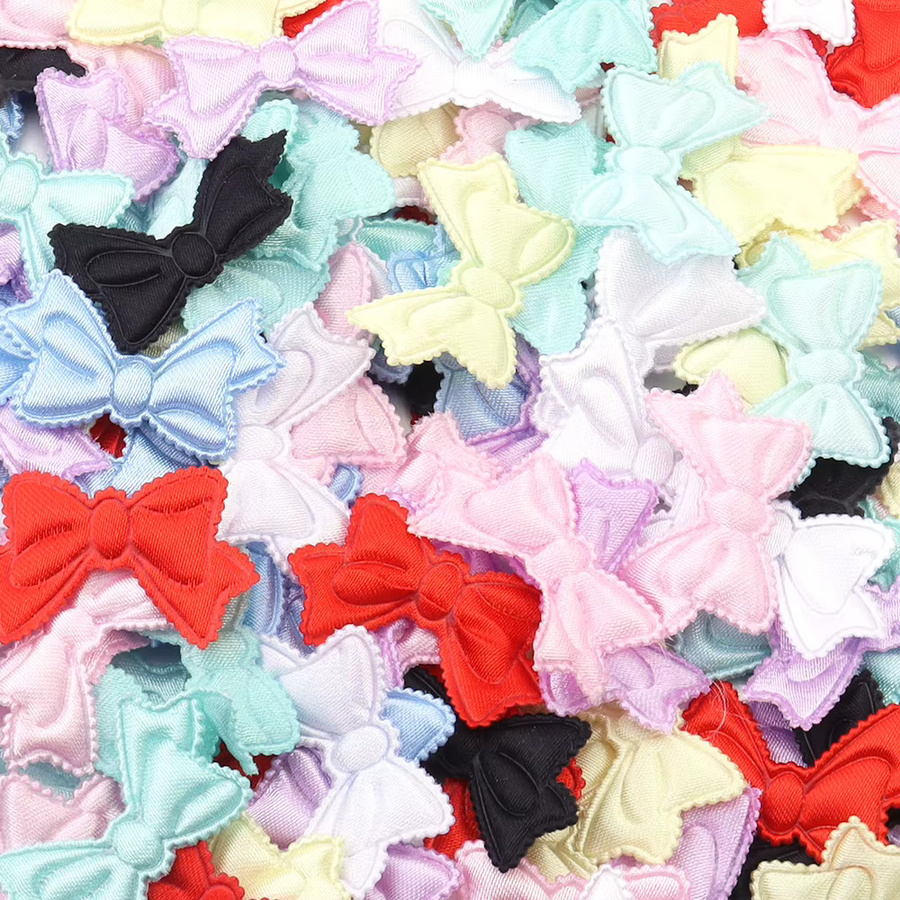 50 Stück bunte 3D Schleifen-Applikationen aus Schaumstoff für Kleidung und Dekoration bei Hochzeiten oder Partys - Bild 4