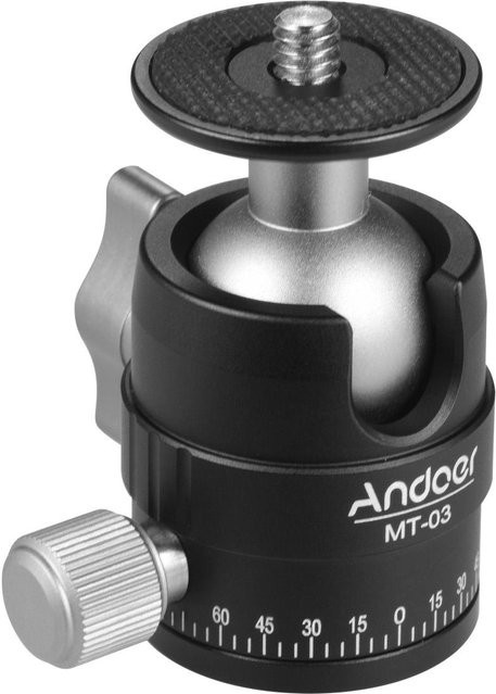 Andoer MT-03 Mini Kamera Einbeinstativ mit Kugelkopf und Schnellverschluss aus Aluminiumlegierung in Schwarz - Bild 1