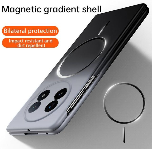 Starkmagnetische Handyhülle mit Farbverlauf für vivo X Fold3 Pro und X Fold 5 in Grau - Bild 1
