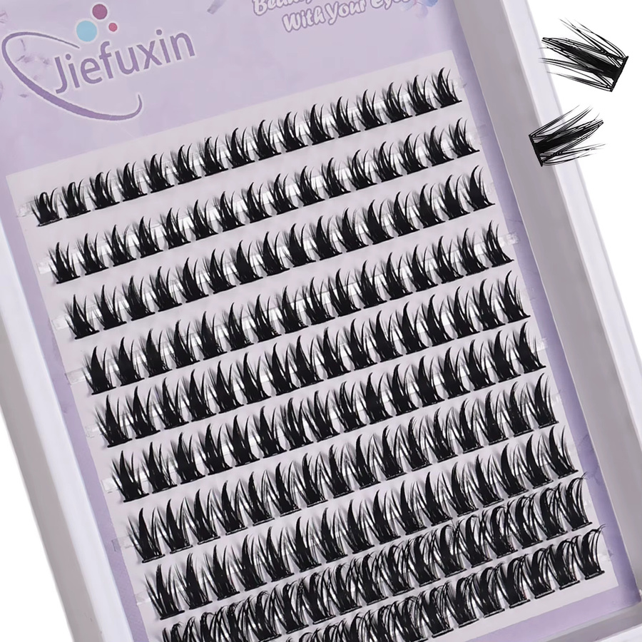 JIEFUXIN Künstliche Wimpern, 160 Stück, Weizenohrform, Segmentiert - Bild 2