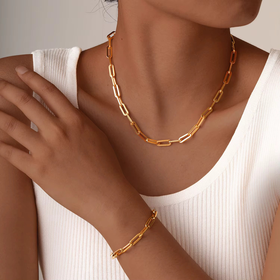 UHBINYCA Halskette Edelstahl, Gold, Damen - Bild 2