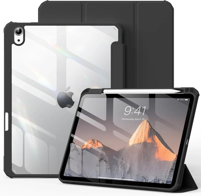 Transparente Acrylhülle für iPad Air 11 Zoll und iPad Air 13 Zoll M3 2025, stoßfeste Schutzhülle in Schwarz - Bild 1