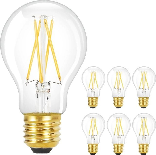 NETTLIFE LED Leuchtmittel Retro Filament aus Glas, E27, Warmweiß, Transparent, 6er-Set - Bild 1
