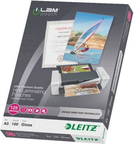 Leitz iLAM Laminierfolie DIN A5 glänzend transparent 100 Stück 125 Micron - Bild 1