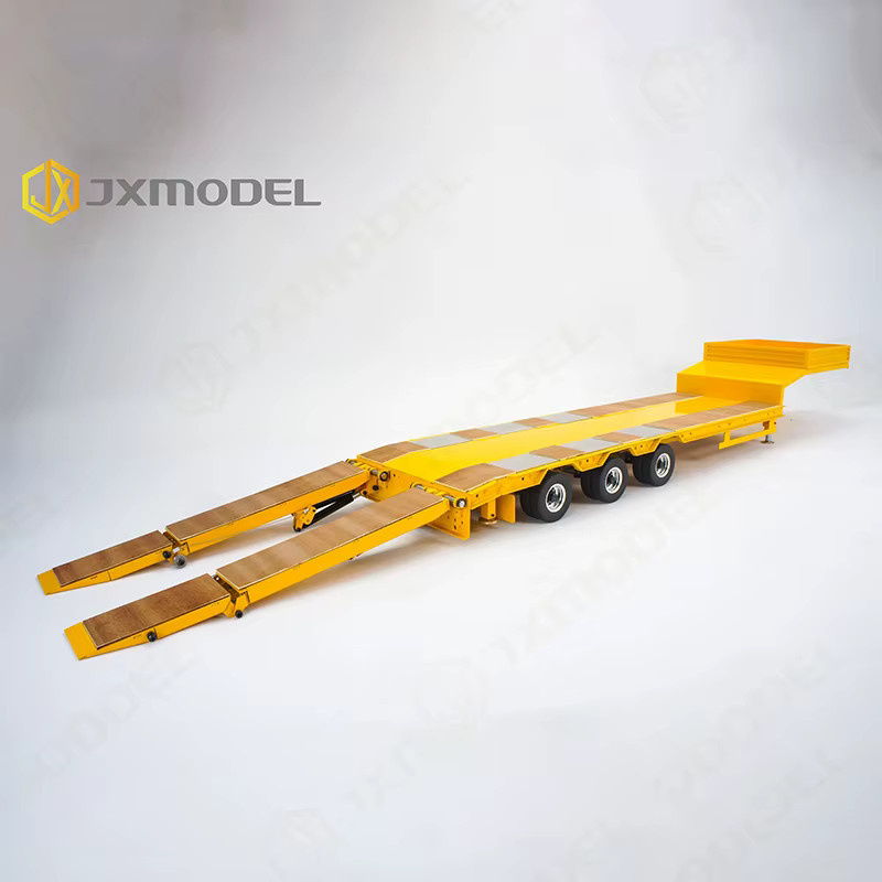 JXMODEL Tamiya Traktor 3-Achsen-Tiefbett-Trittbrett Sattelauflieger, 1:14, Metall - Bild 2