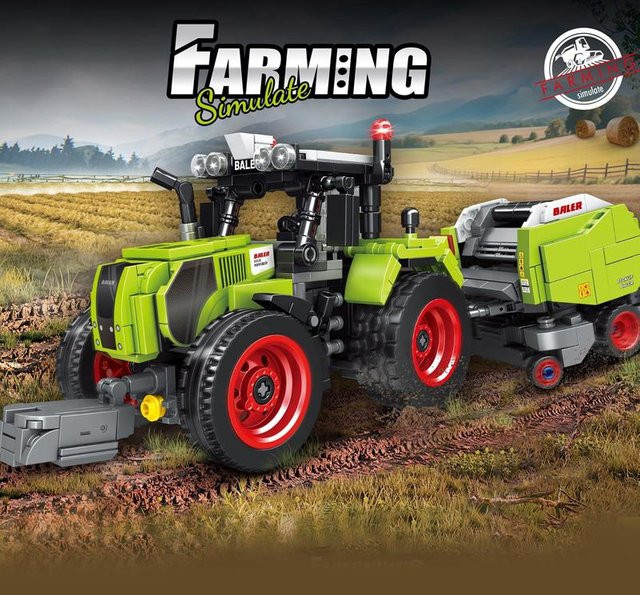Technik Landwirt LKW Mähdrescher Ballenpresse Traktor, Bausteine, ab 14 Jahren - Bild 1