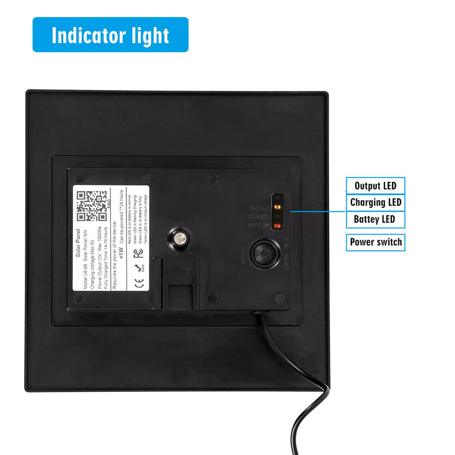 iXSolarleap 8W Solarpanel Wasserdicht mit 5V Ausgang für 18650 Akku, Meshtastic, LoRaWAN, ESP32 und Arduino in Schwarz - Bild 4