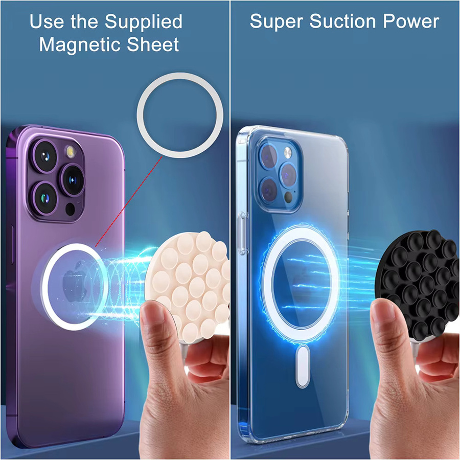 Mptionx Magnetischer Saugnapf Telefonhalter in Pink für Handyhüllen und Dusche - Bild 2