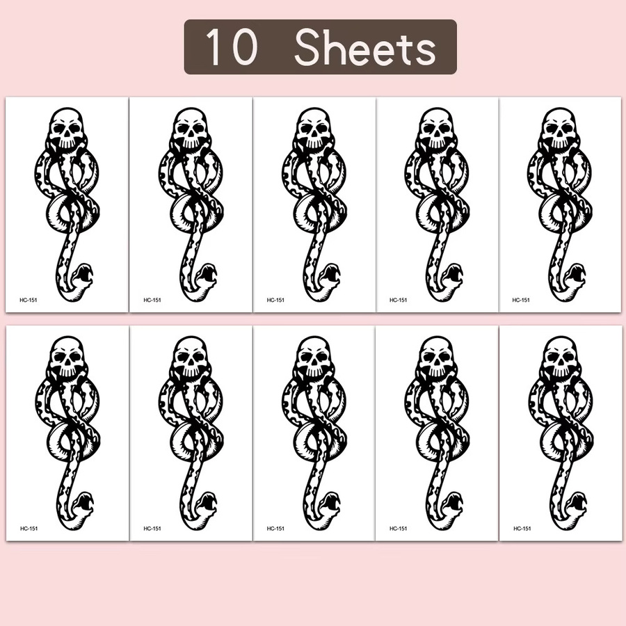 ROCOOART Temporäre Tattoos Death Eater Dark Mark, 10 Stück, Damen - Bild 5