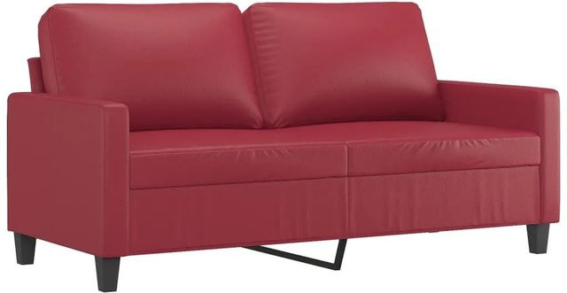 vidaXL 2-Sitzer-Sofa in Weinrot mit Kunstleder und Metallrahmen - Bild 1