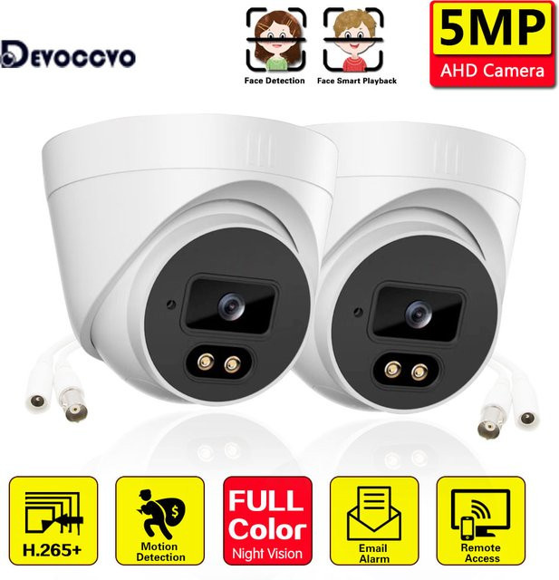 XMEYE 5MP AHD Dome Überwachungskamera für Indoor mit Gesichtserkennung, Weiß, Wired CCTV Analog Videoüberwachung für DVR Systeme - Bild 1