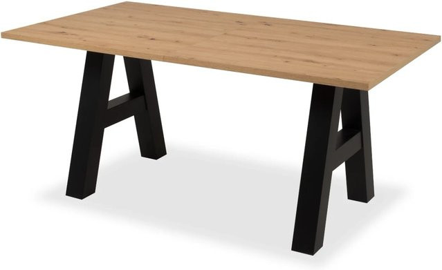 Ausziehbarer Esstisch Grandia von Furn.Design in Eiche Artisan im Industrial Design, B/T/H: 157 x 195 x 234 cm - Bild 1