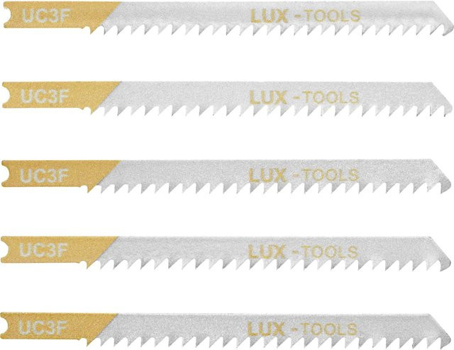 LUX-TOOLS Stichsägeblatt für Holz mit U-Schaft, 75 mm, Grobe Zahnteilung 3 mm, Silber - Bild 1