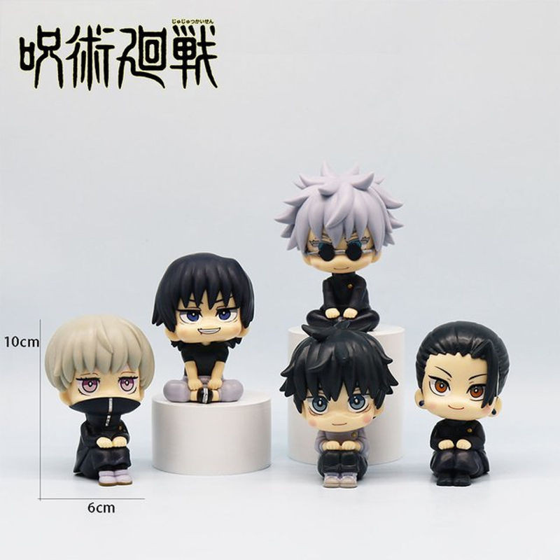 Bandai Jujutsu Kaisen Anime Figuren Set aus 5 Teilen mit Yuji Itadori und Gojo Satoru in Q-Version aus Kunststoff, mehrfarbig - Bild 1