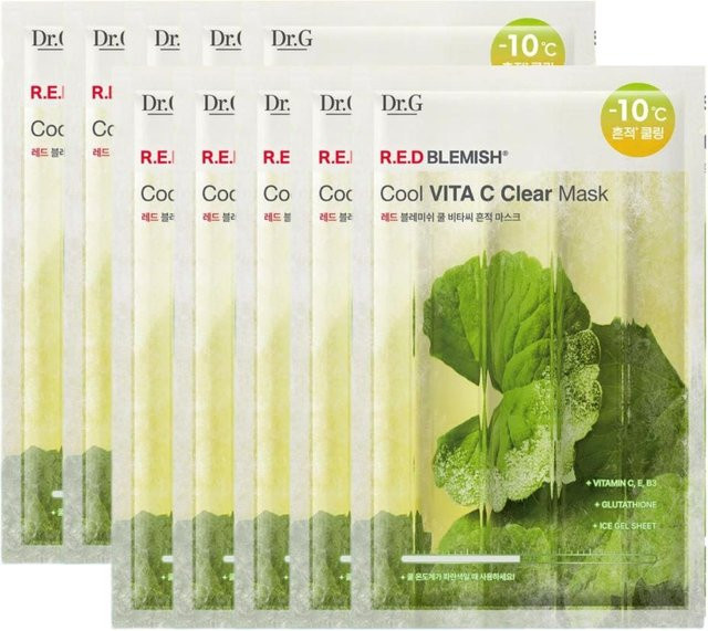 Dr.G Red Blemish Cool Vita C Maske, 30g x 10 Blatt, mit Vitamin C - Bild 1