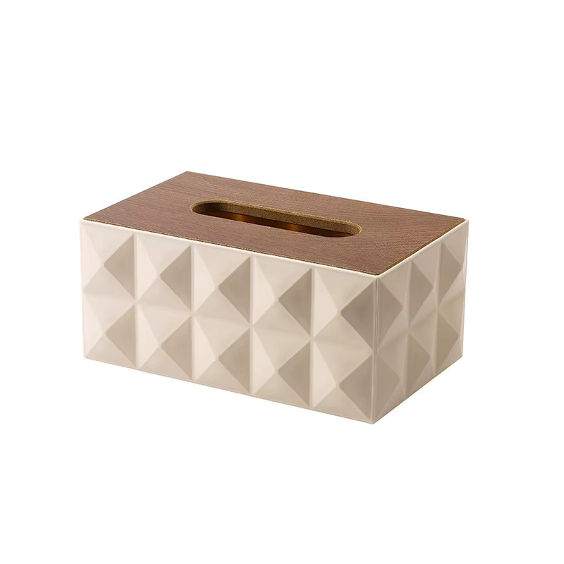 Stilvolle zweiseitige Taschentuchbox mit Diamantoberfläche in Grün als kreativer Desktop-Organizer für Wohnzimmer und Schlafzimmer - Bild 2
