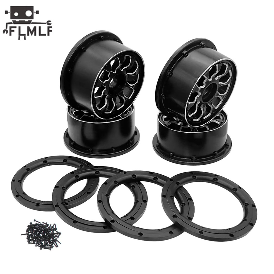 FLMLF RC-Auto-Vorder- oder Hinterradnaben aus Metall, mit Beadlock-Ring-Set, Schwarz, ab 14 Jahren - Bild 3
