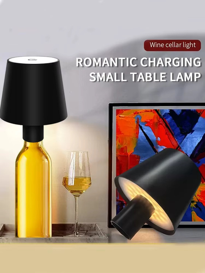 GGBEE Wiederaufladbare LED-Tischlampe in Schwarz mit Touch-Sensor und dimmbarer Lichtfarbe für Schlafzimmer und Ambiente-Dekorbeleuchtung - Bild 5