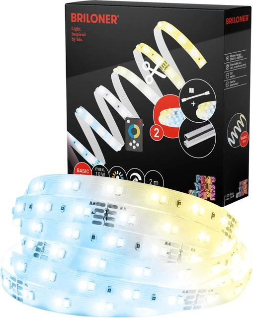 Briloner Pimp your Stripe LED-Band Starter-Set CCT mit Fernbedienung, Weiß, Länge: 2 m - Bild 1