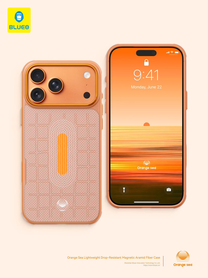 Blueo Magnetische Aramidfaser Hülle für iPhone 17 Pro Max in Orange - Bild 2