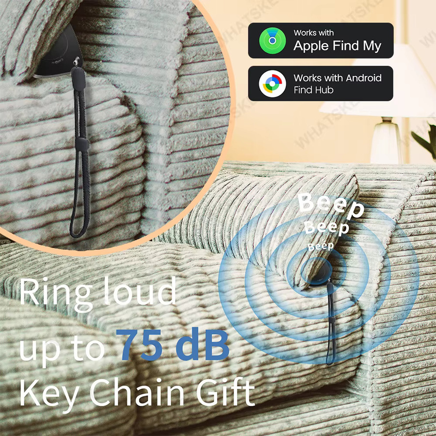 Peocke Bluetooth GPS Smart Tag Tracker in Schwarz Kompatibel mit Google und iOS Find My zur Anti-Verlust-Ortung für Geldbörse Gepäck Schlüssel und Rucksack - Bild 4