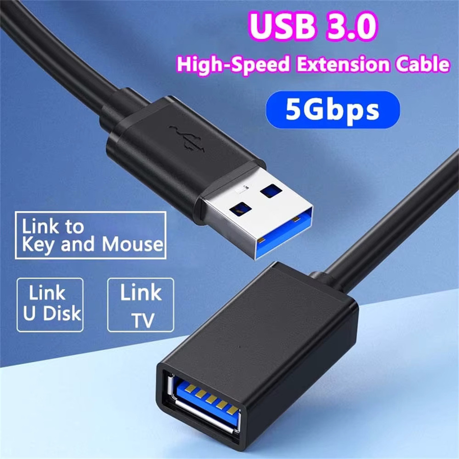 USB 3.0 Verlängerungskabel Stecker auf Buchse in Schwarz für schnelle Datenübertragung und Smart TV Zubehör - Bild 5